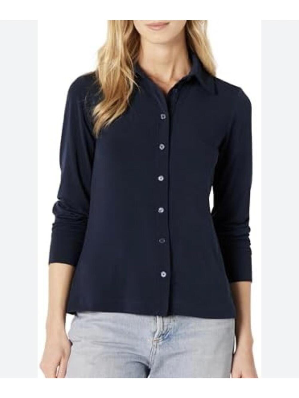 THEORY Womens Long Sleeve Polo Shirt Size Medium